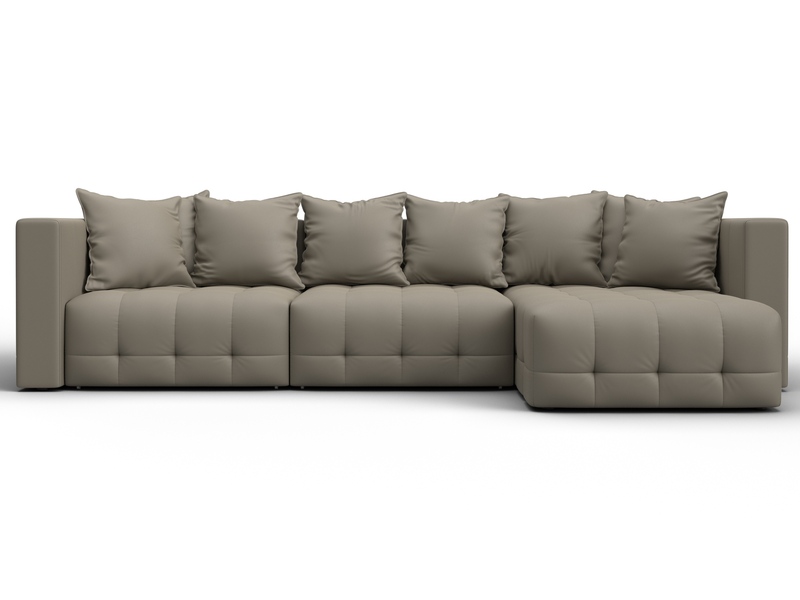 Диван угловой Лига-052 НПБ Лонг угол универсальный, Экокожа, GRIFON 04 бежевый