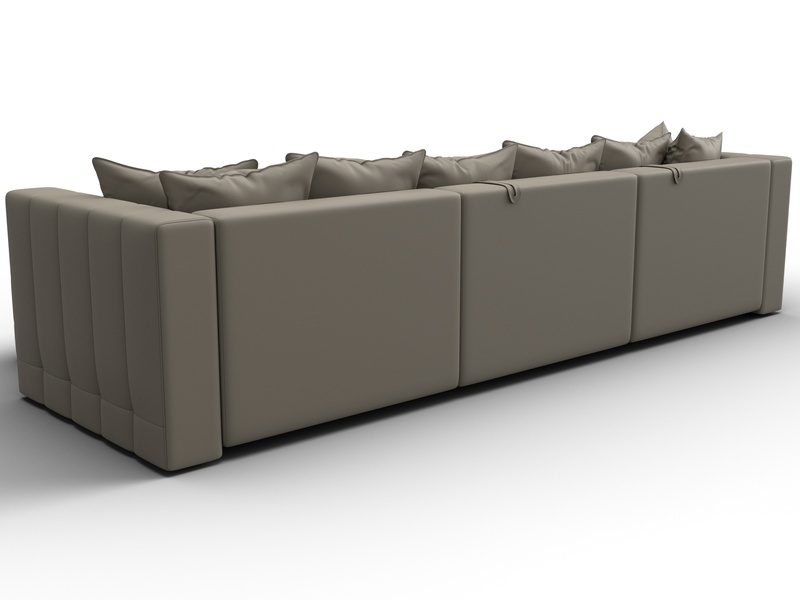 Диван угловой Лига-052 НПБ Лонг угол универсальный, Экокожа, GRIFON 04 бежевый