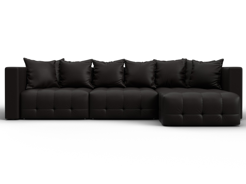 Диван угловой Лига-052 НПБ Лонг угол универсальный, Экокожа, GRIFON 12 коричневый