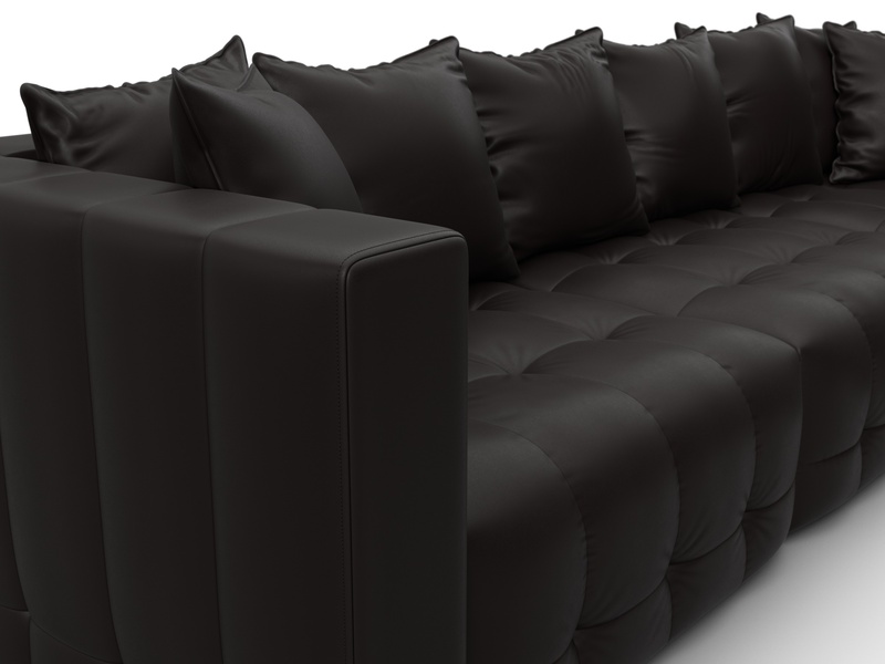 Диван угловой Лига-052 НПБ Лонг угол универсальный, Экокожа, GRIFON 12 коричневый