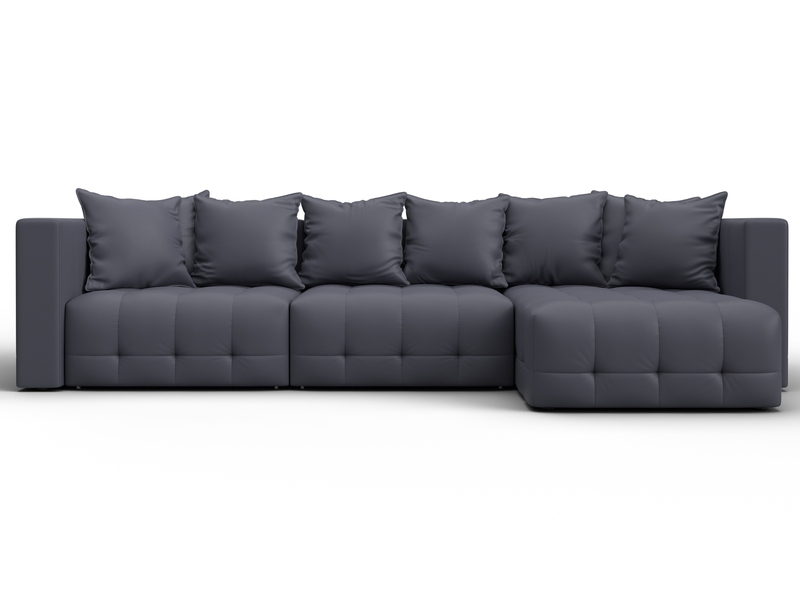 Диван угловой Лига-052 НПБ Лонг угол универсальный, Экокожа, GRIFON 15 серый