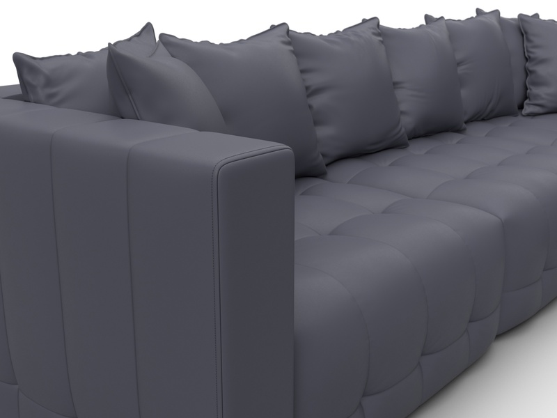 Диван угловой Лига-052 НПБ Лонг угол универсальный, Экокожа, GRIFON 15 серый