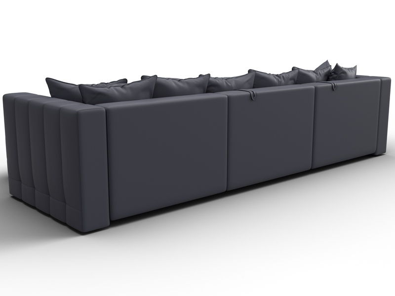 Диван угловой Лига-052 НПБ Лонг угол универсальный, Экокожа, GRIFON 15 серый