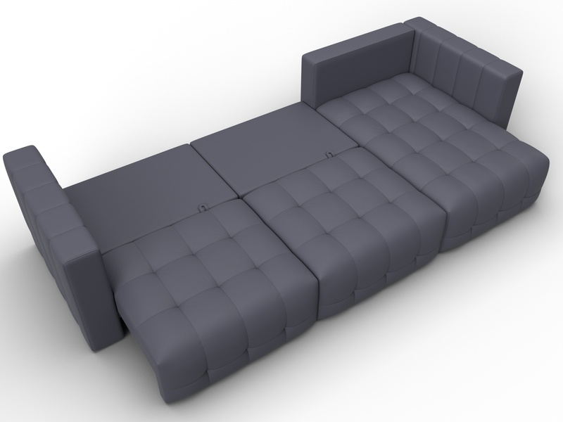 Диван угловой Лига-052 НПБ Лонг угол универсальный, Экокожа, GRIFON 15 серый