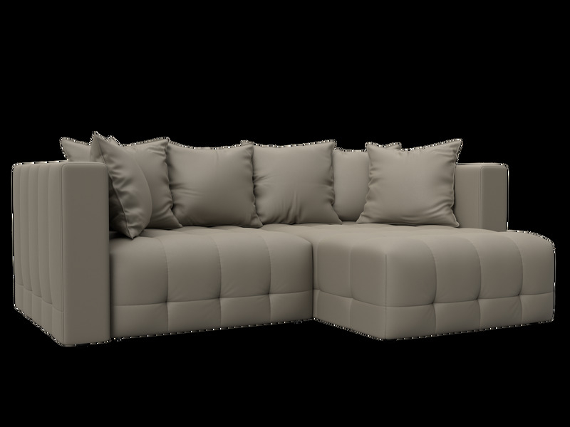 Диван угловой Лига-052 НПБ угол универсальный, Экокожа, GRIFON 04 бежевый