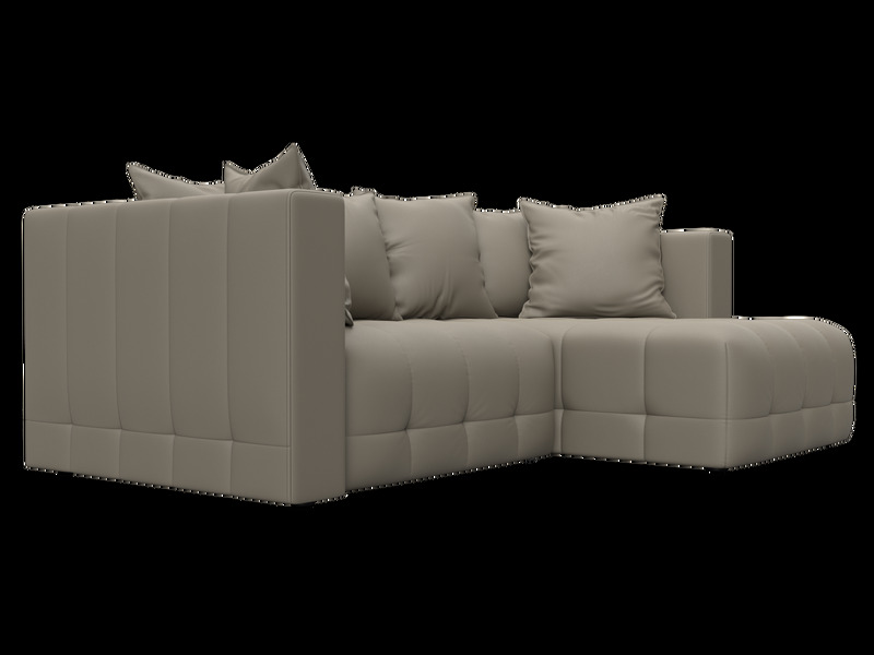 Диван угловой Лига-052 НПБ угол универсальный, Экокожа, GRIFON 04 бежевый