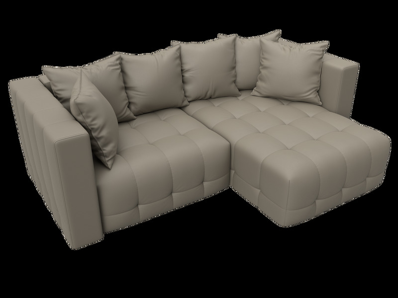 Диван угловой Лига-052 НПБ угол универсальный, Экокожа, GRIFON 04 бежевый