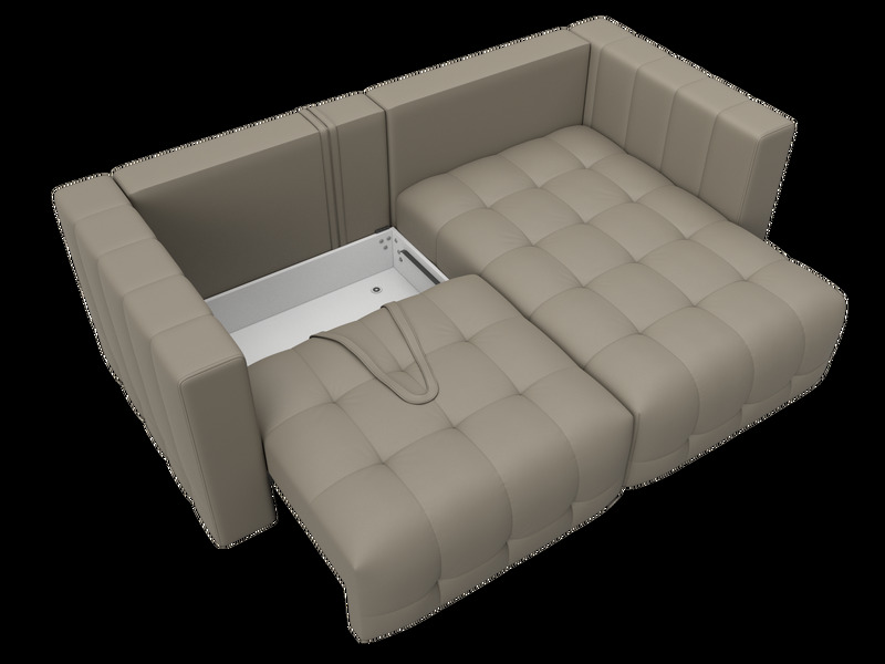 Диван угловой Лига-052 НПБ угол универсальный, Экокожа, GRIFON 04 бежевый