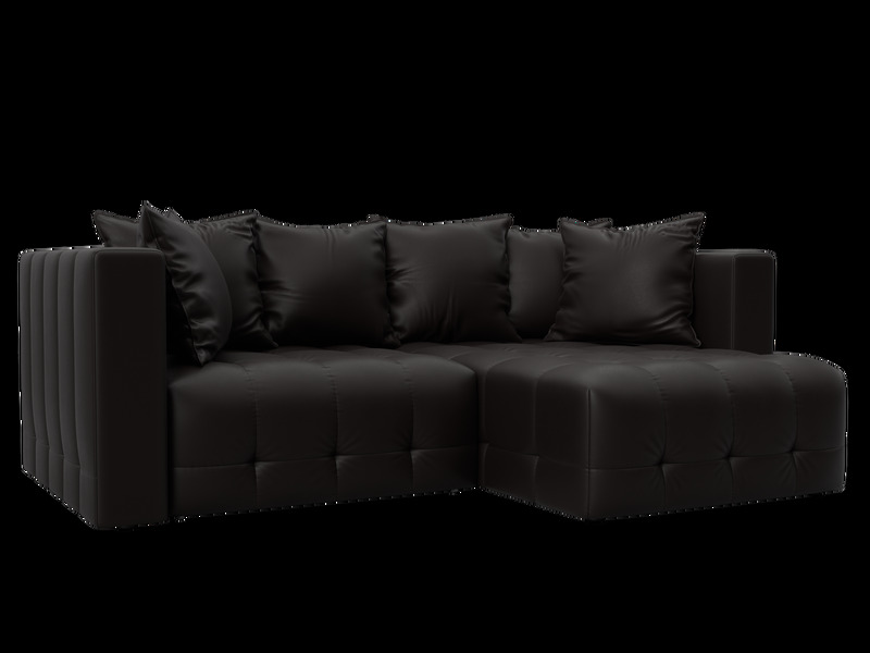 Диван угловой Лига-052 НПБ угол универсальный, Экокожа, GRIFON 12 коричневый