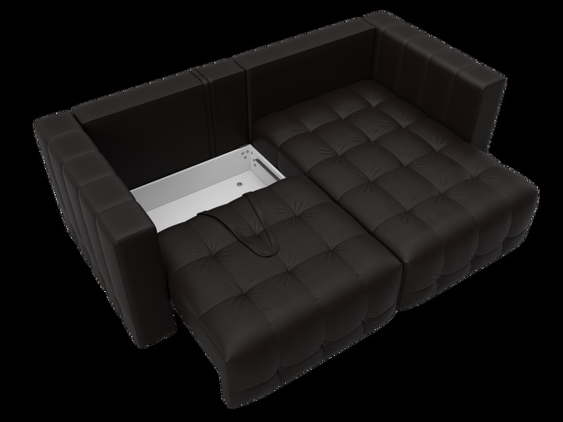 Диван угловой Лига-052 НПБ угол универсальный, Экокожа, GRIFON 12 коричневый