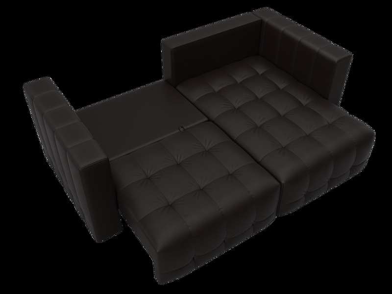 Диван угловой Лига-052 НПБ угол универсальный, Экокожа, GRIFON 12 коричневый