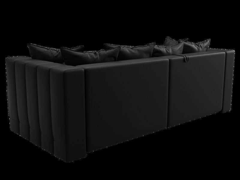 Диван угловой Лига-052 НПБ угол универсальный, Экокожа, GRIFON 18 черный