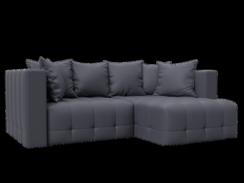 Диван угловой Лига-052 НПБ угол универсальный, Экокожа, GRIFON 15 серый