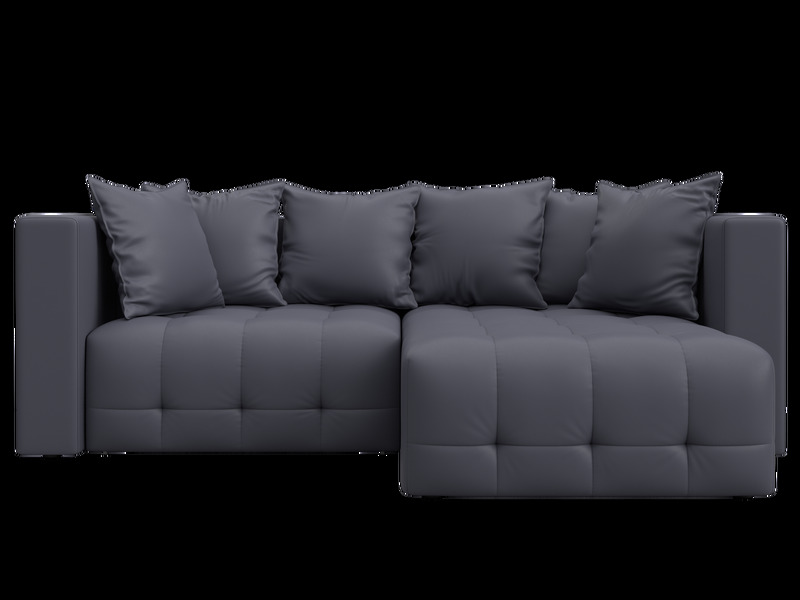 Диван угловой Лига-052 НПБ угол универсальный, Экокожа, GRIFON 15 серый