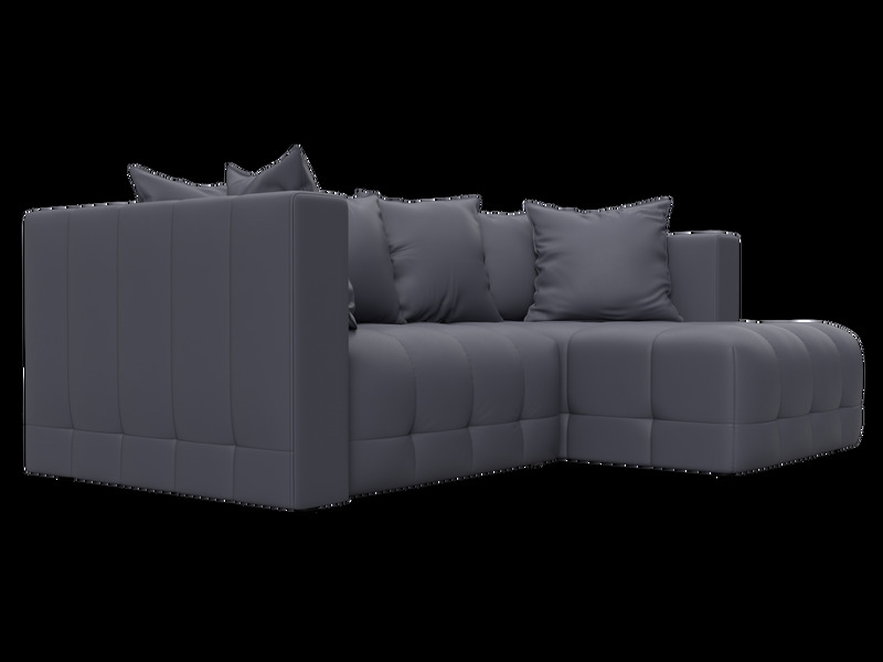 Диван угловой Лига-052 НПБ угол универсальный, Экокожа, GRIFON 15 серый