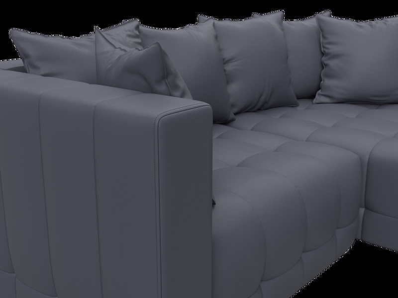 Диван угловой Лига-052 НПБ угол универсальный, Экокожа, GRIFON 15 серый