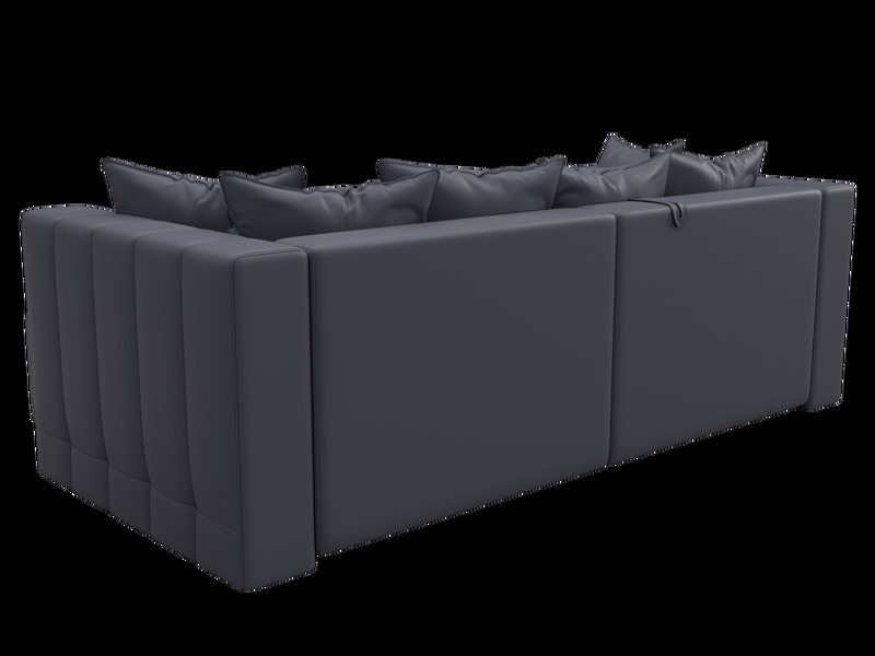 Диван угловой Лига-052 НПБ угол универсальный, Экокожа, GRIFON 15 серый