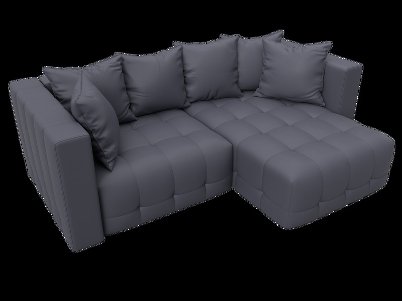 Диван угловой Лига-052 НПБ угол универсальный, Экокожа, GRIFON 15 серый