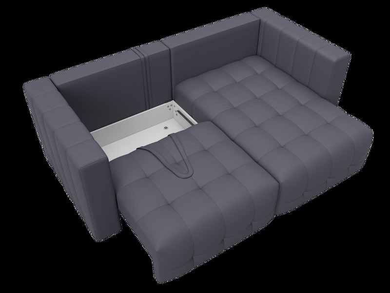 Диван угловой Лига-052 НПБ угол универсальный, Экокожа, GRIFON 15 серый