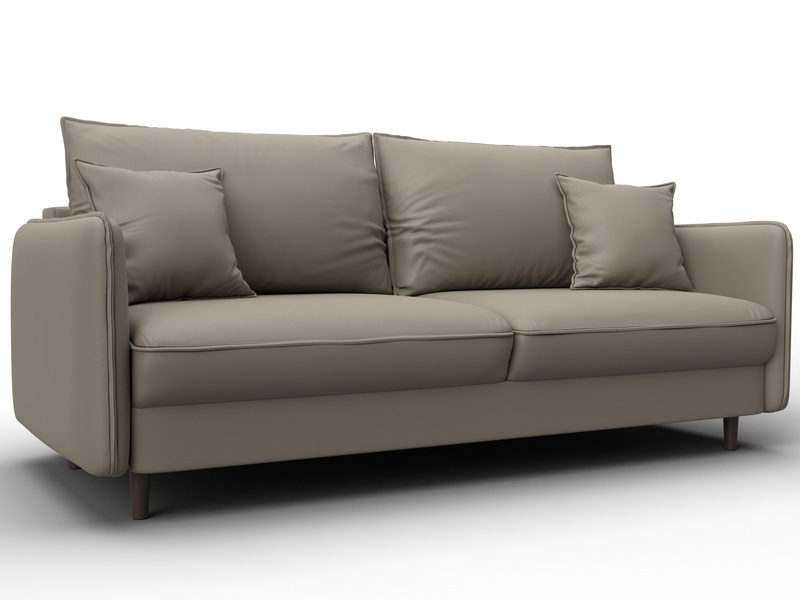 Диван прямой Лига-064 НПБ, Экокожа, GRIFON 04 бежевый