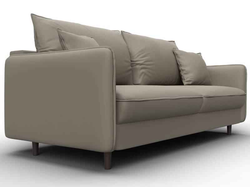 Диван прямой Лига-064 НПБ, Экокожа, GRIFON 04 бежевый