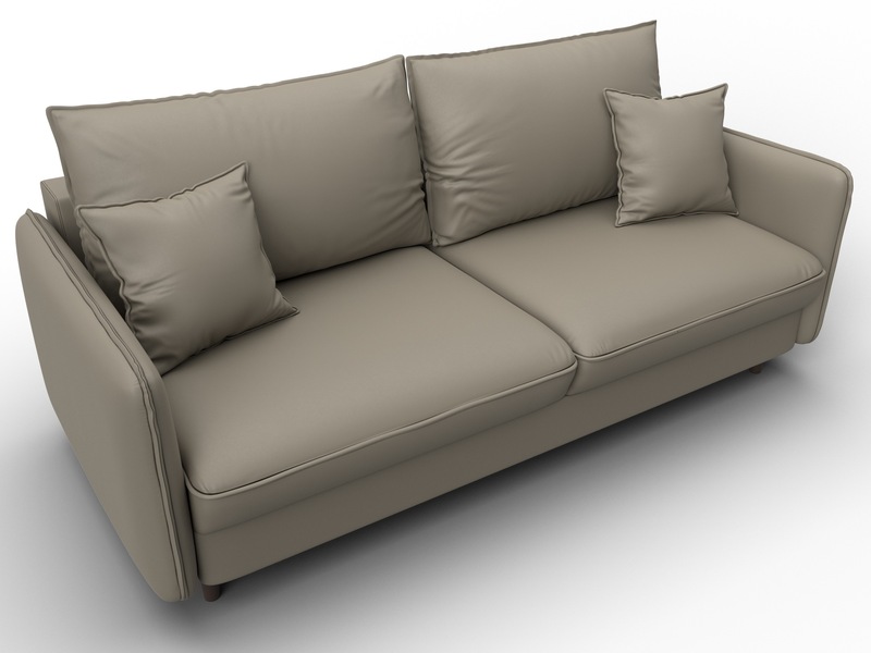 Диван прямой Лига-064 НПБ, Экокожа, GRIFON 04 бежевый