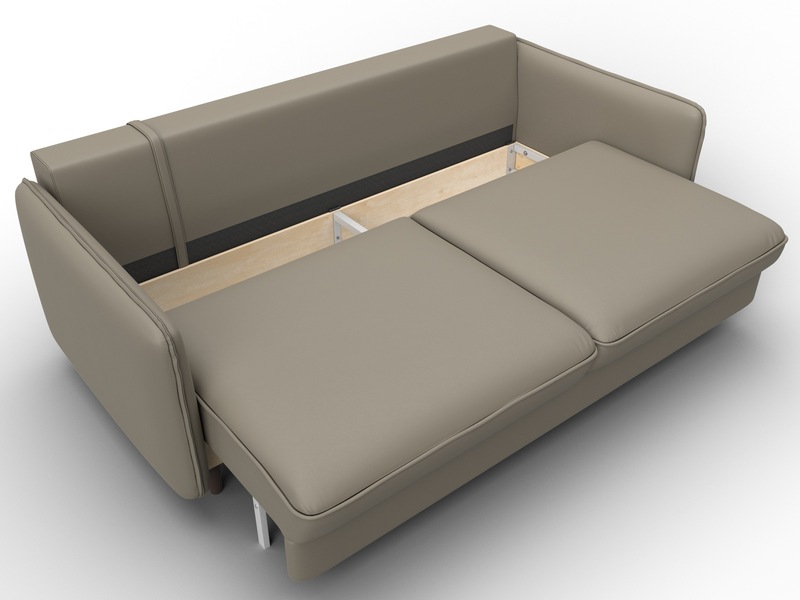 Диван прямой Лига-064 НПБ, Экокожа, GRIFON 04 бежевый