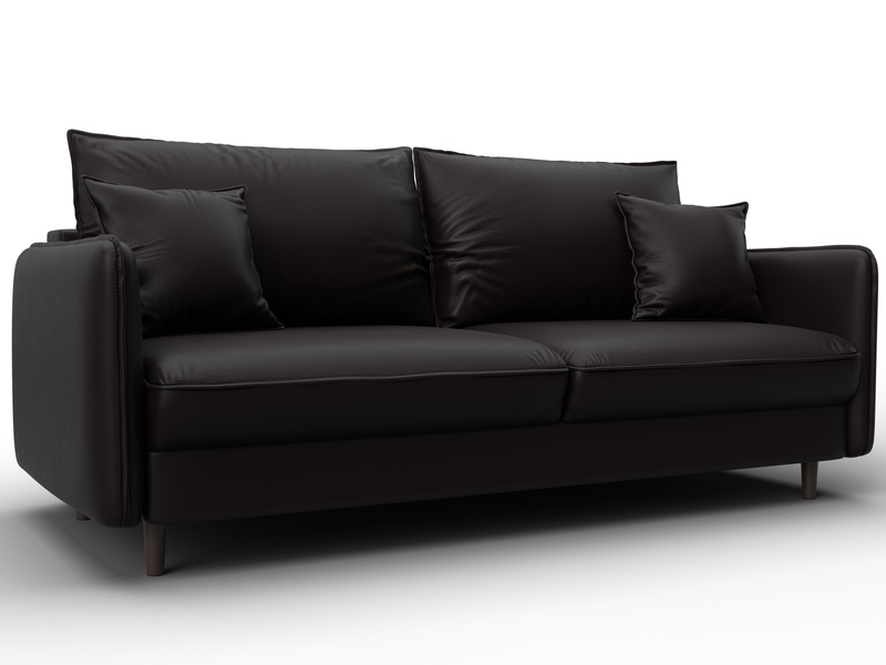 Диван прямой Лига-064 НПБ, Экокожа, GRIFON 12 коричневый