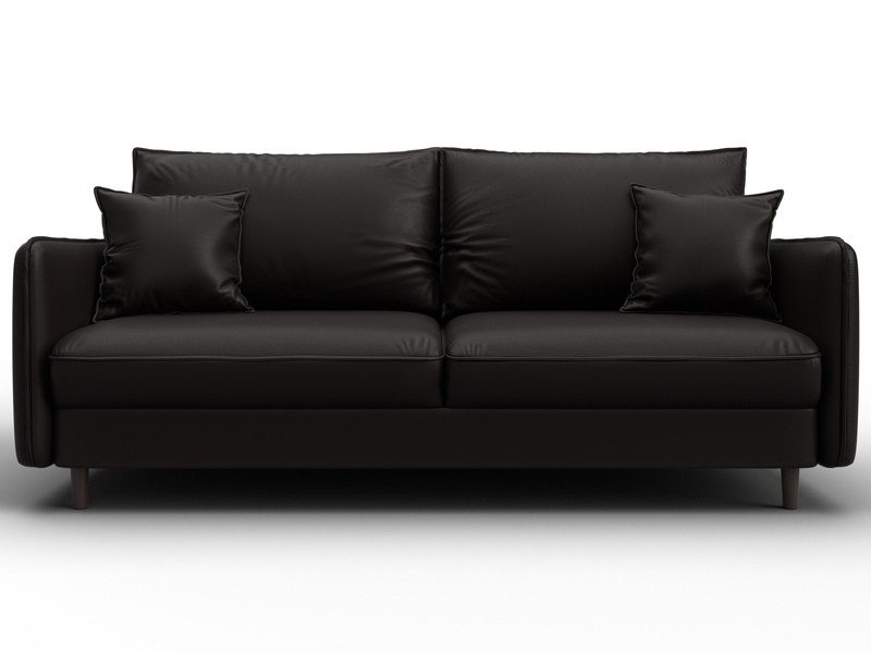 Диван прямой Лига-064 НПБ, Экокожа, GRIFON 12 коричневый