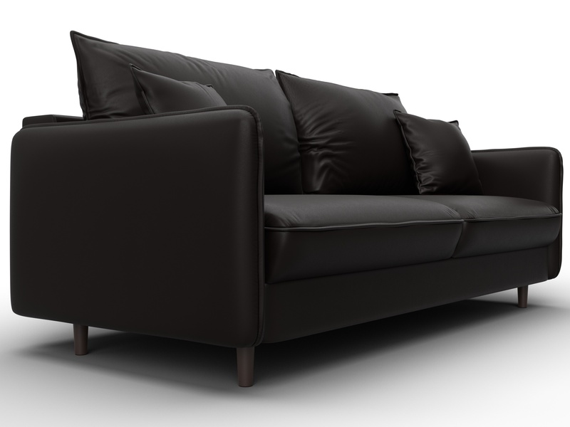 Диван прямой Лига-064 НПБ, Экокожа, GRIFON 12 коричневый