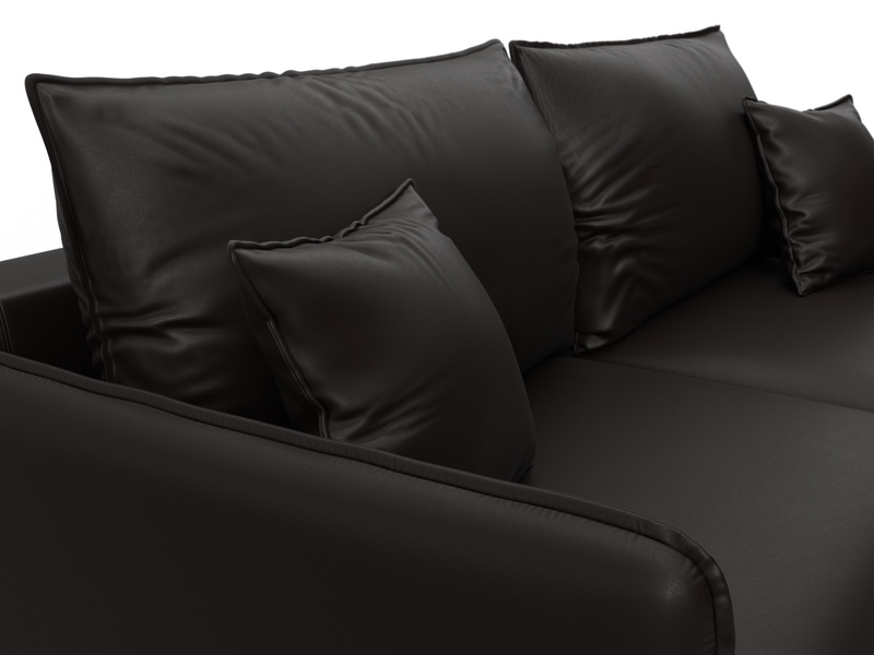 Диван прямой Лига-064 НПБ, Экокожа, GRIFON 12 коричневый