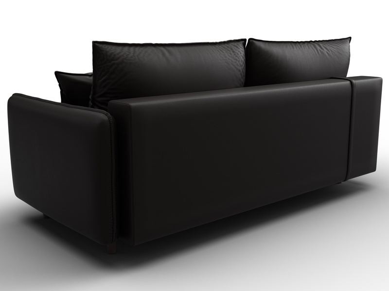 Диван прямой Лига-064 НПБ, Экокожа, GRIFON 12 коричневый