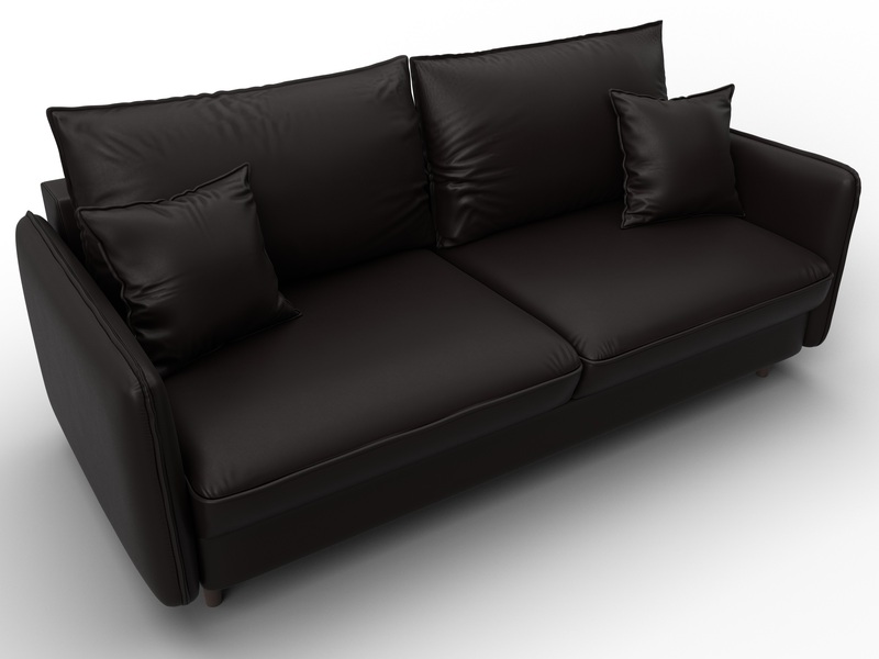 Диван прямой Лига-064 НПБ, Экокожа, GRIFON 12 коричневый