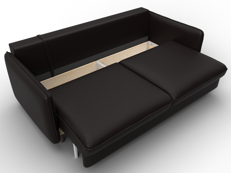 Диван прямой Лига-064 НПБ, Экокожа, GRIFON 12 коричневый