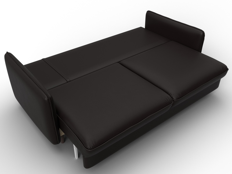 Диван прямой Лига-064 НПБ, Экокожа, GRIFON 12 коричневый