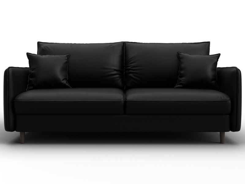 Диван прямой Лига-064 НПБ, Экокожа, GRIFON 18 черный