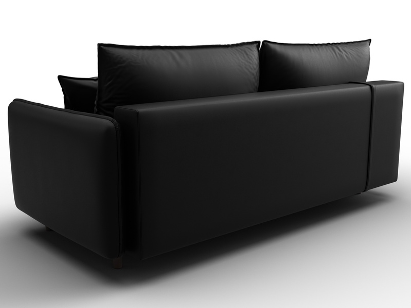 Диван прямой Лига-064 НПБ, Экокожа, GRIFON 18 черный