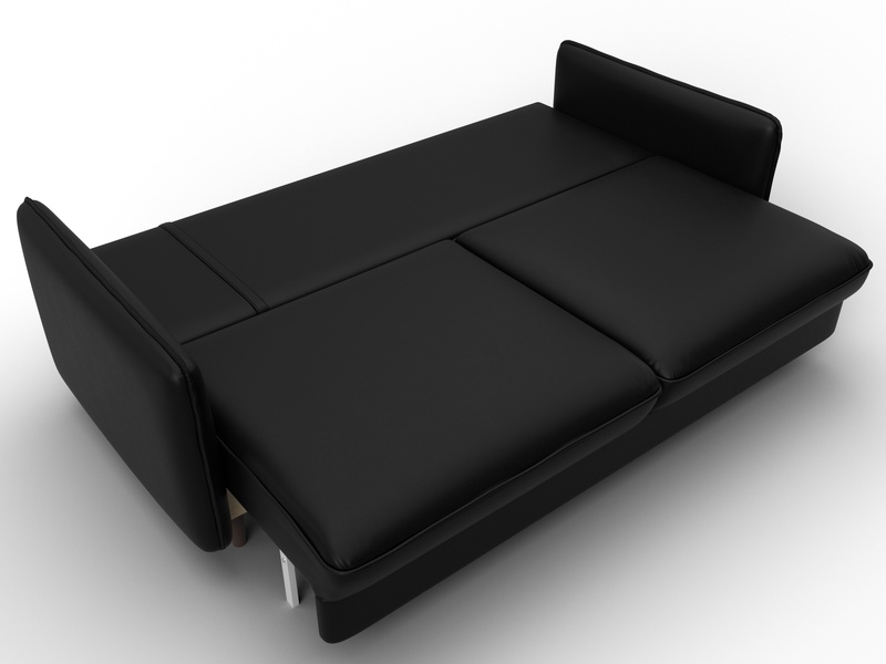 Диван прямой Лига-064 НПБ, Экокожа, GRIFON 18 черный