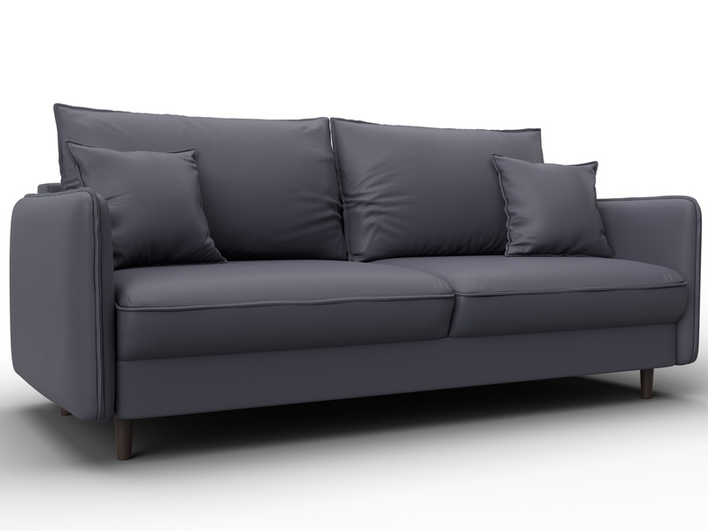 Диван прямой Лига-064 НПБ, Экокожа, GRIFON 15 серый