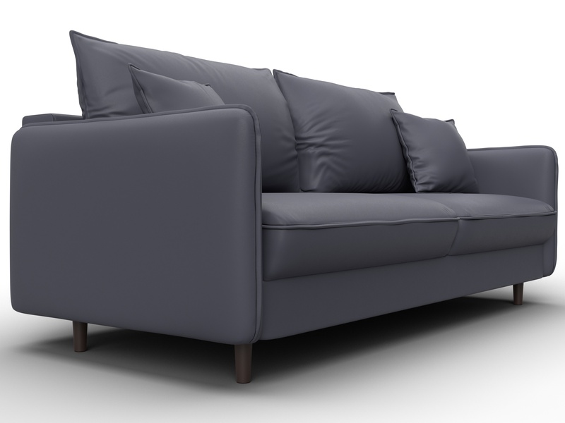 Диван прямой Лига-064 НПБ, Экокожа, GRIFON 15 серый