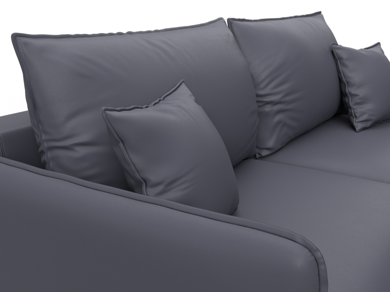 Диван прямой Лига-064 НПБ, Экокожа, GRIFON 15 серый