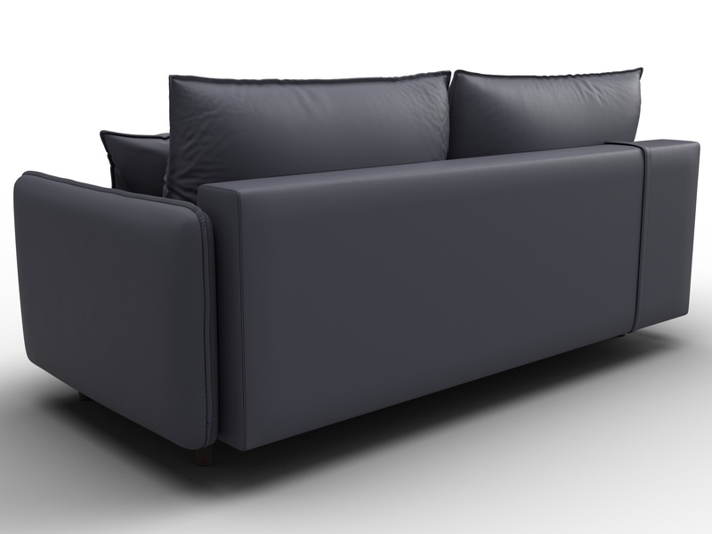 Диван прямой Лига-064 НПБ, Экокожа, GRIFON 15 серый