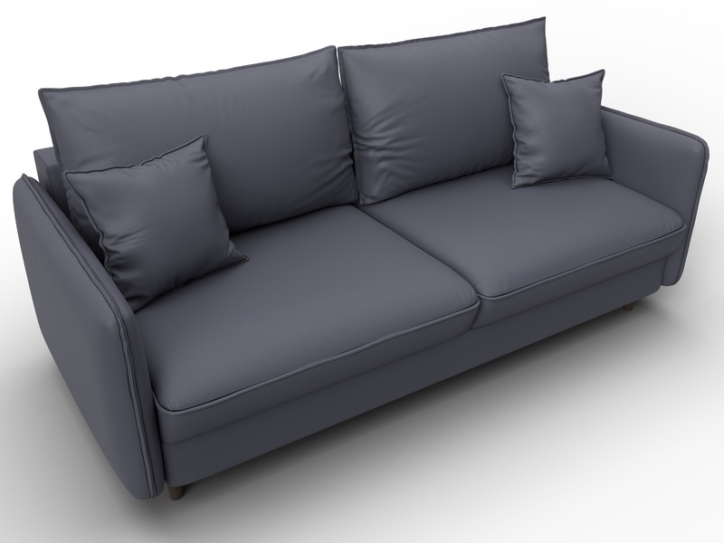 Диван прямой Лига-064 НПБ, Экокожа, GRIFON 15 серый