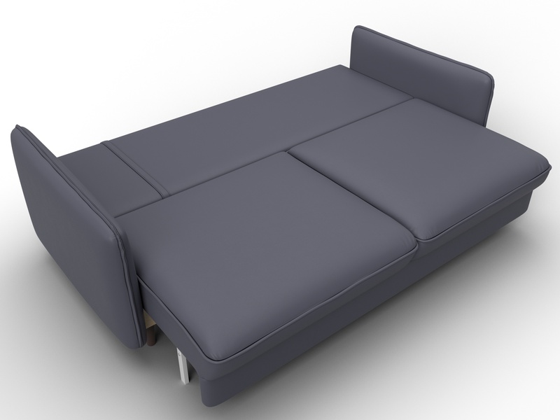 Диван прямой Лига-064 НПБ, Экокожа, GRIFON 15 серый