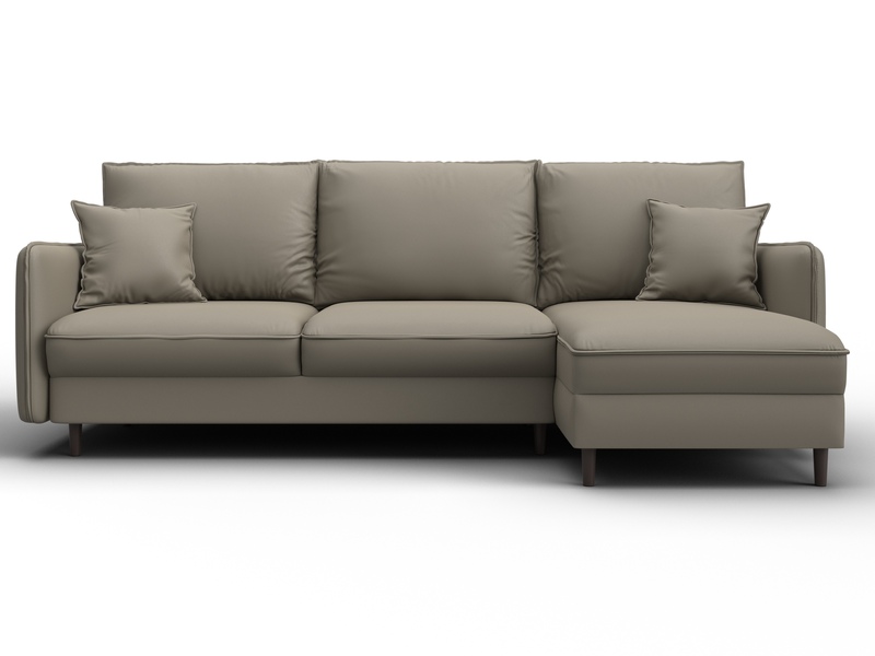 Диван угловой Лига-064 НПБ угол универсальный, Экокожа, GRIFON 04 бежевый