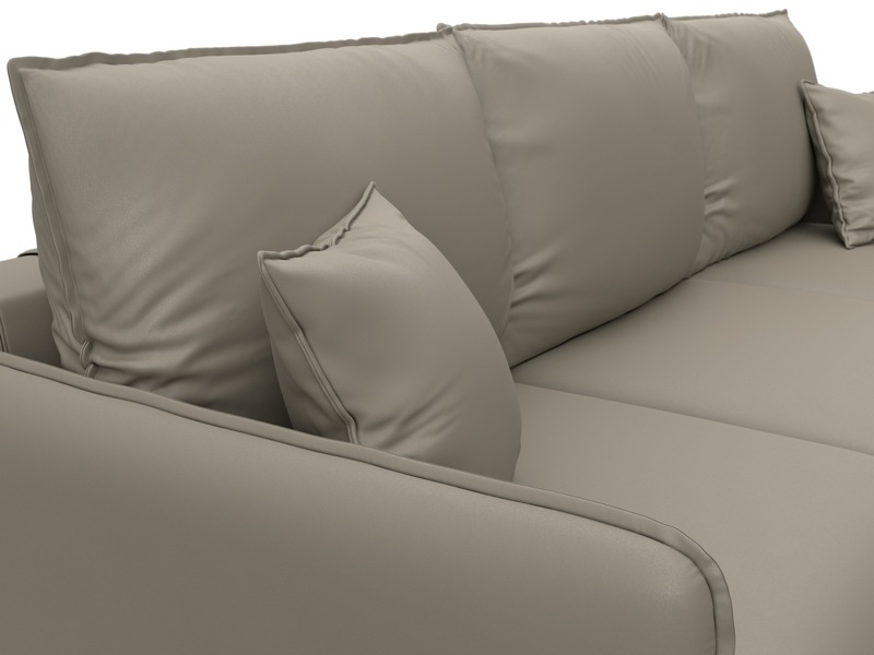 Диван угловой Лига-064 НПБ угол универсальный, Экокожа, GRIFON 04 бежевый