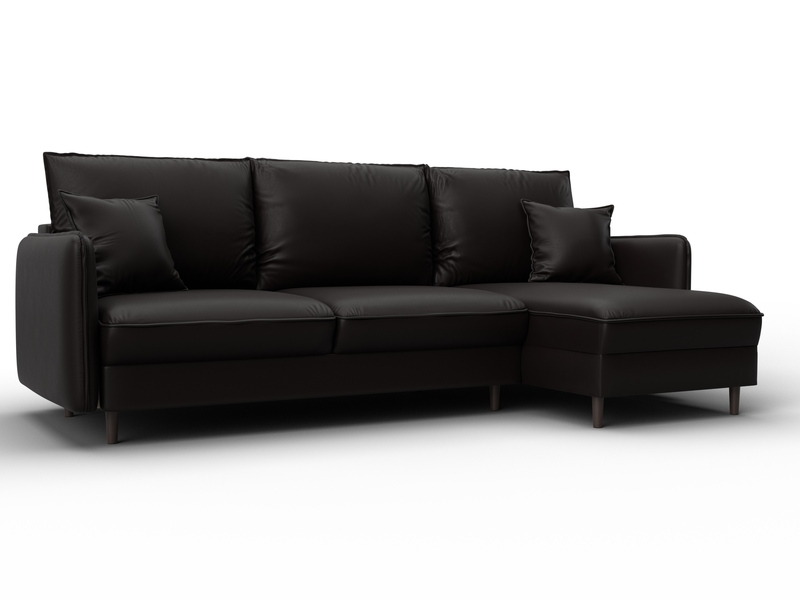 Диван угловой Лига-064 НПБ угол универсальный, Экокожа, GRIFON 12 коричневый