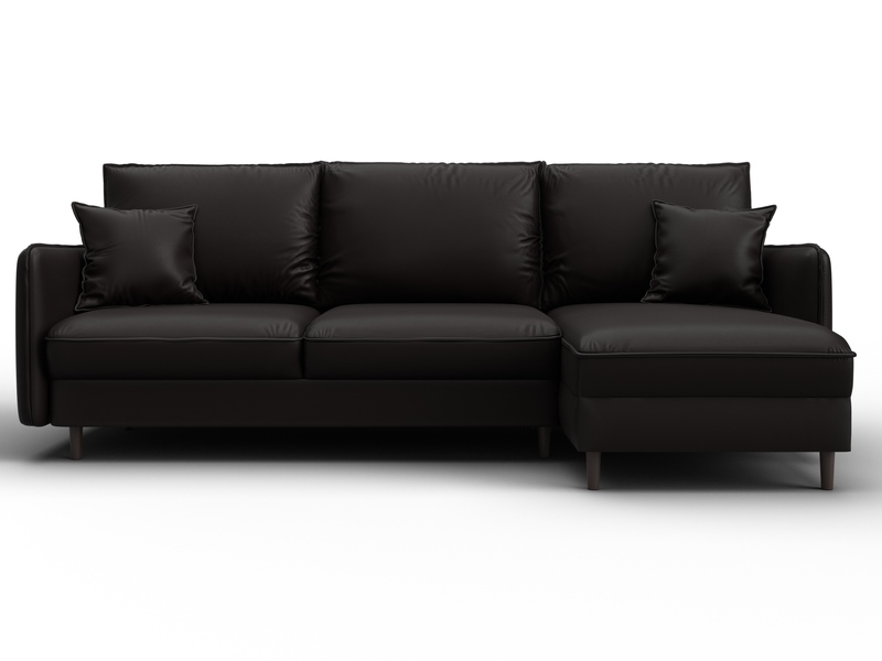 Диван угловой Лига-064 НПБ угол универсальный, Экокожа, GRIFON 12 коричневый