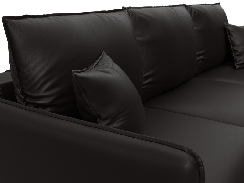 Диван угловой Лига-064 НПБ угол универсальный, Экокожа, GRIFON 12 коричневый