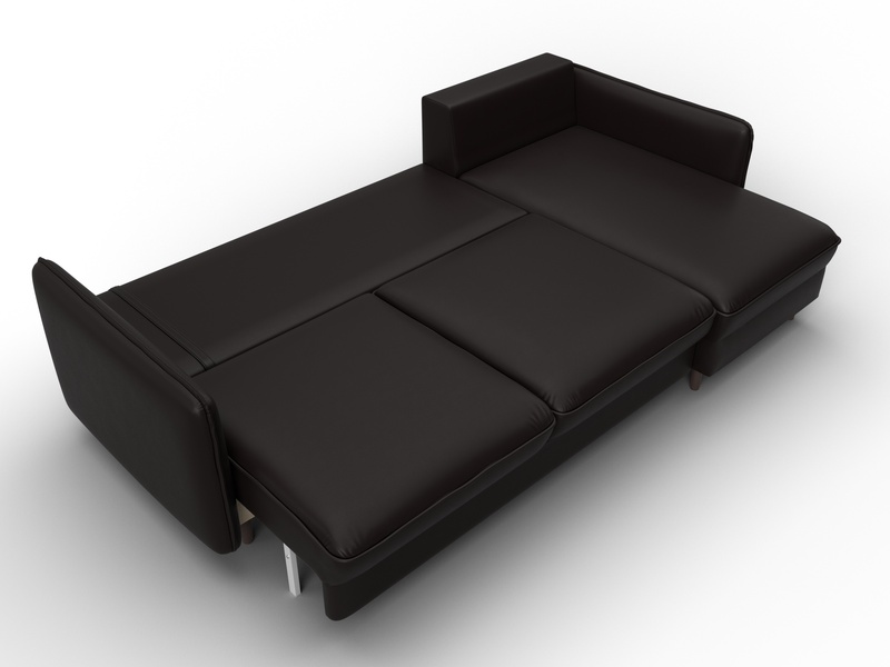 Диван угловой Лига-064 НПБ угол универсальный, Экокожа, GRIFON 12 коричневый